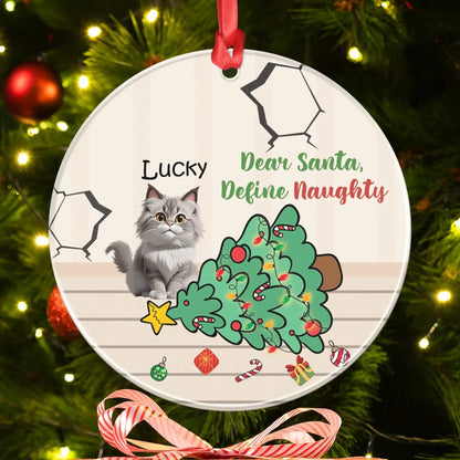 Personalized Ornaments Dear Santa, Define Naughty - Personalized Dog And Cat Lovers Custom Acrylic Ornament
