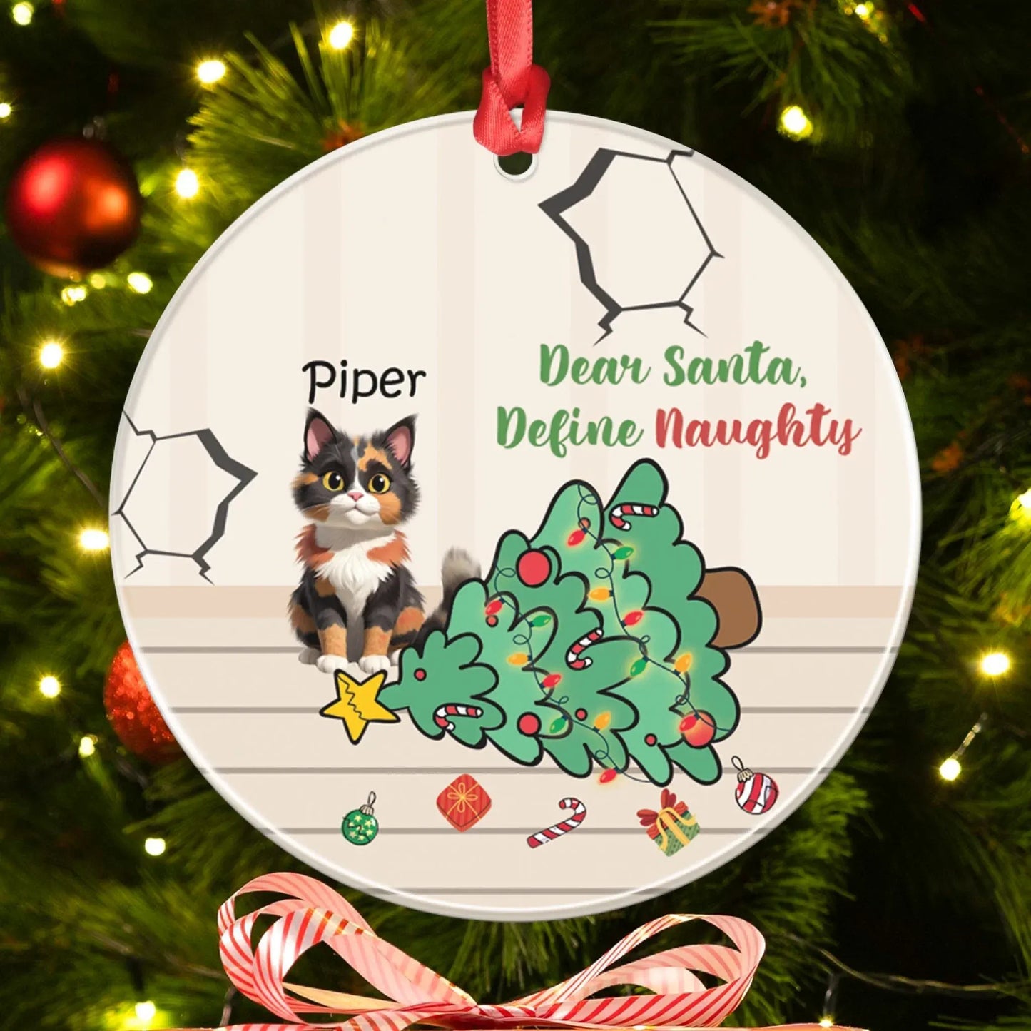 Personalized Ornaments Dear Santa, Define Naughty - Personalized Dog And Cat Lovers Custom Acrylic Ornament