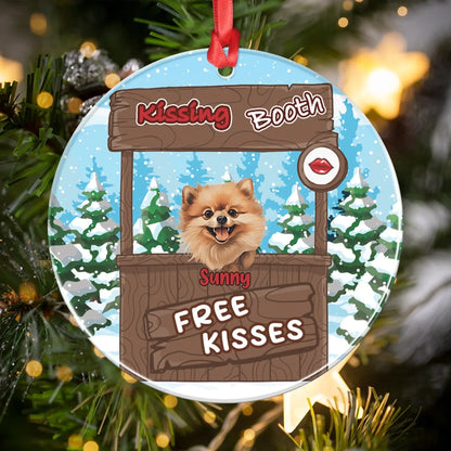 Personalized Ornaments Free Kisses In A Kissing Booth - Personalized Dog Lovers Custom Acrylic Ornament