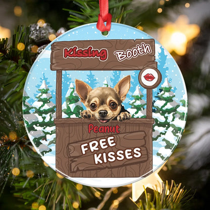 Personalized Ornaments Free Kisses In A Kissing Booth - Personalized Dog Lovers Custom Acrylic Ornament
