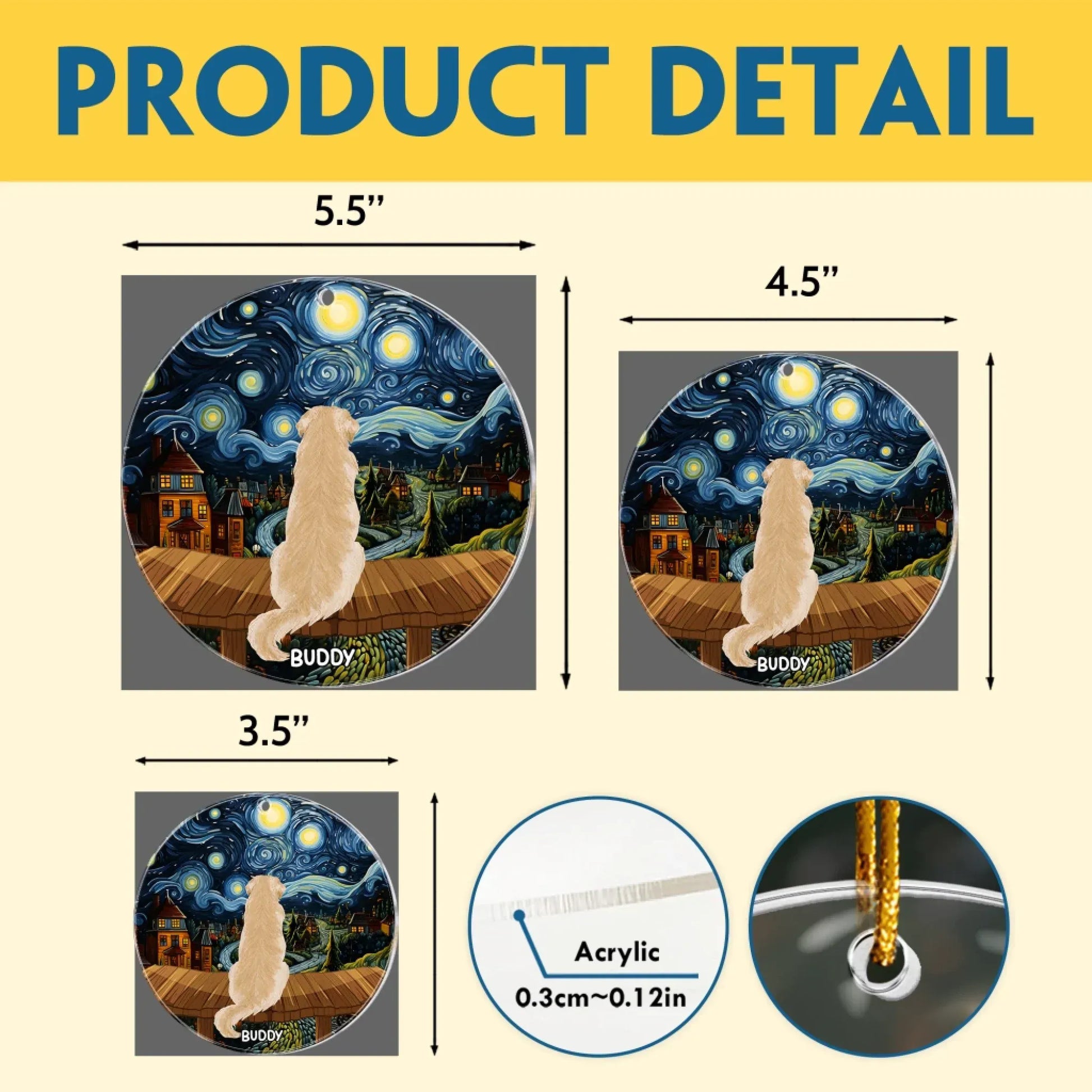 Personalized Ornaments Starry Night Dreams With You - Personalized Dog Memorial Photo Ornament