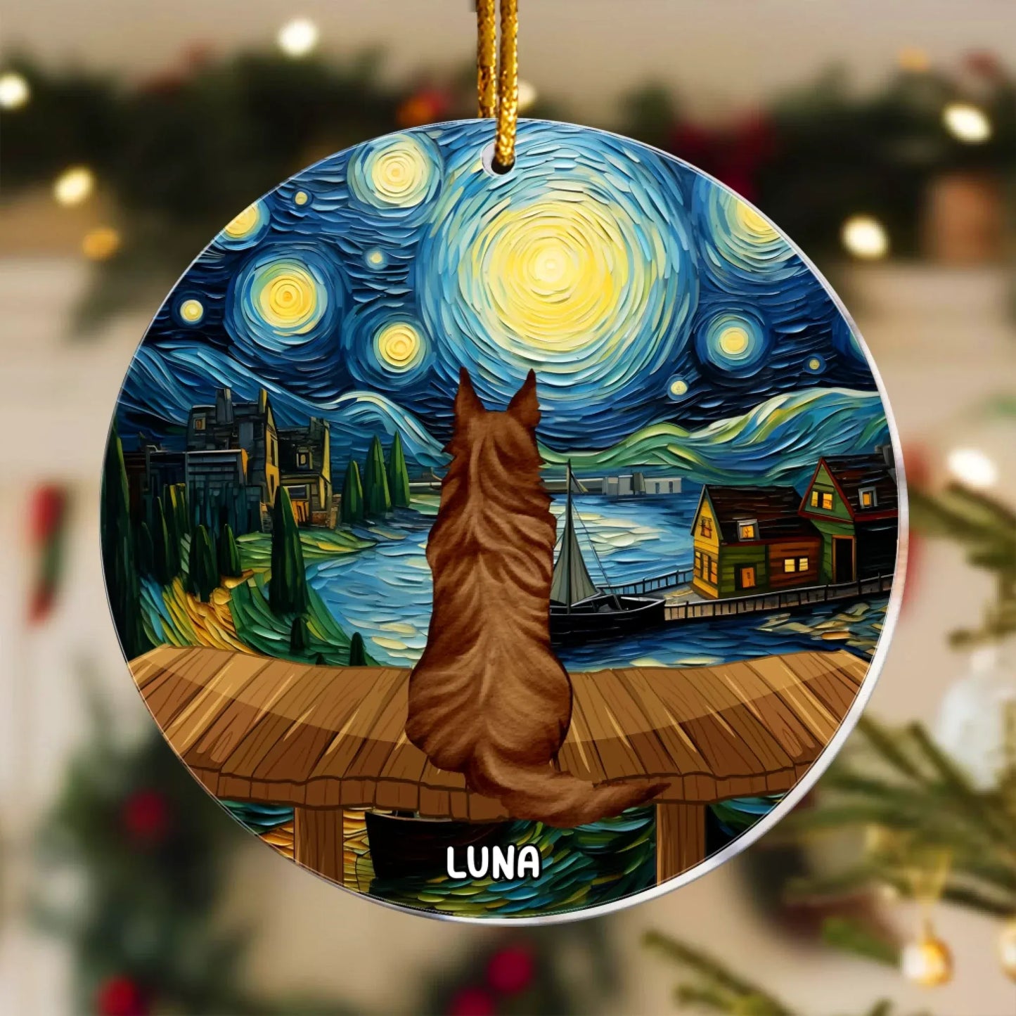 Personalized Ornaments Starry Night Dreams With You - Personalized Dog Memorial Photo Ornament