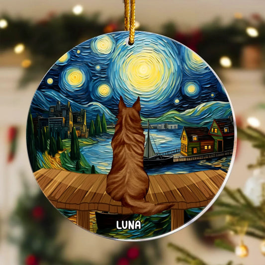 Personalized Ornaments Starry Night Dreams With You - Personalized Dog Memorial Photo Ornament