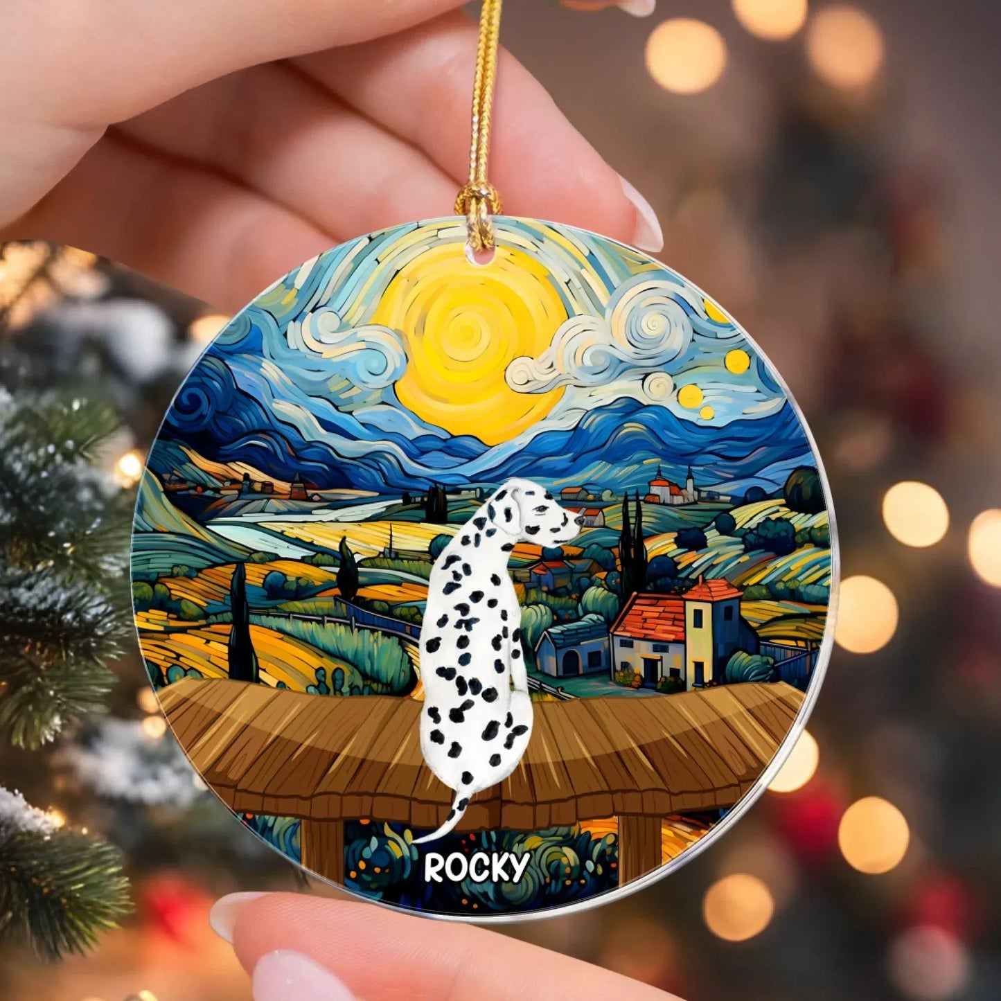 Personalized Ornaments Starry Night Dreams With You - Personalized Dog Memorial Photo Ornament