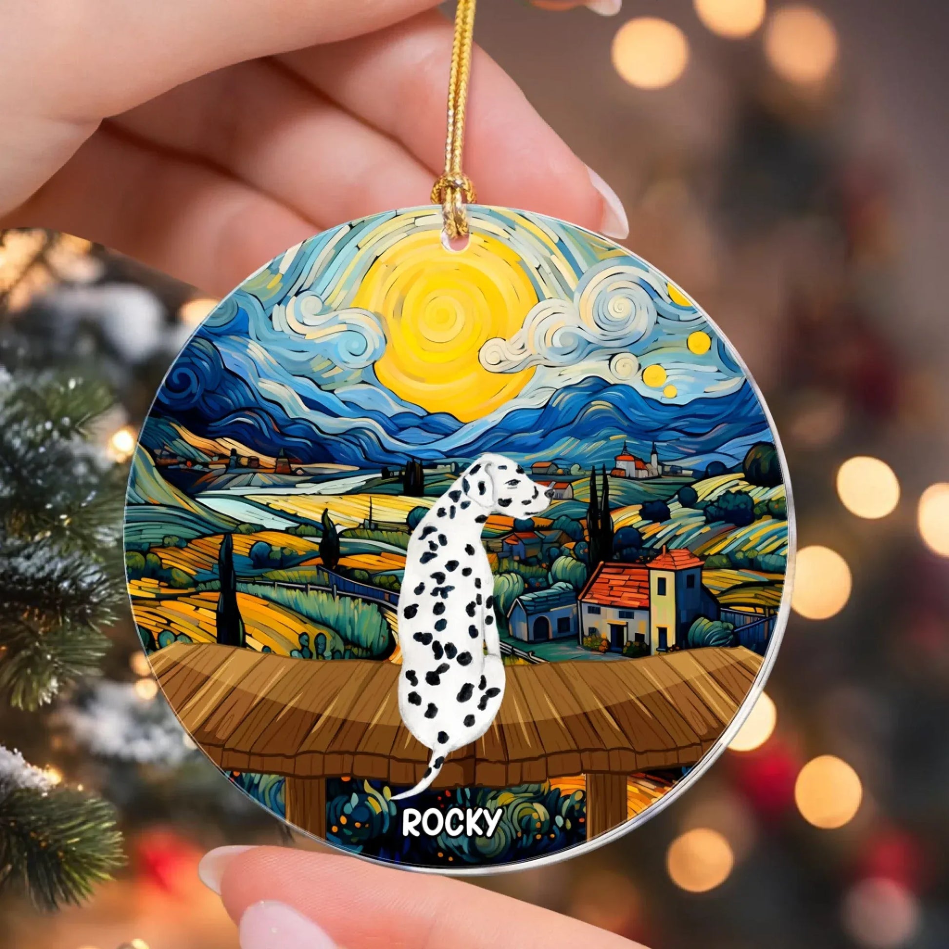 Personalized Ornaments Starry Night Dreams With You - Personalized Dog Memorial Photo Ornament