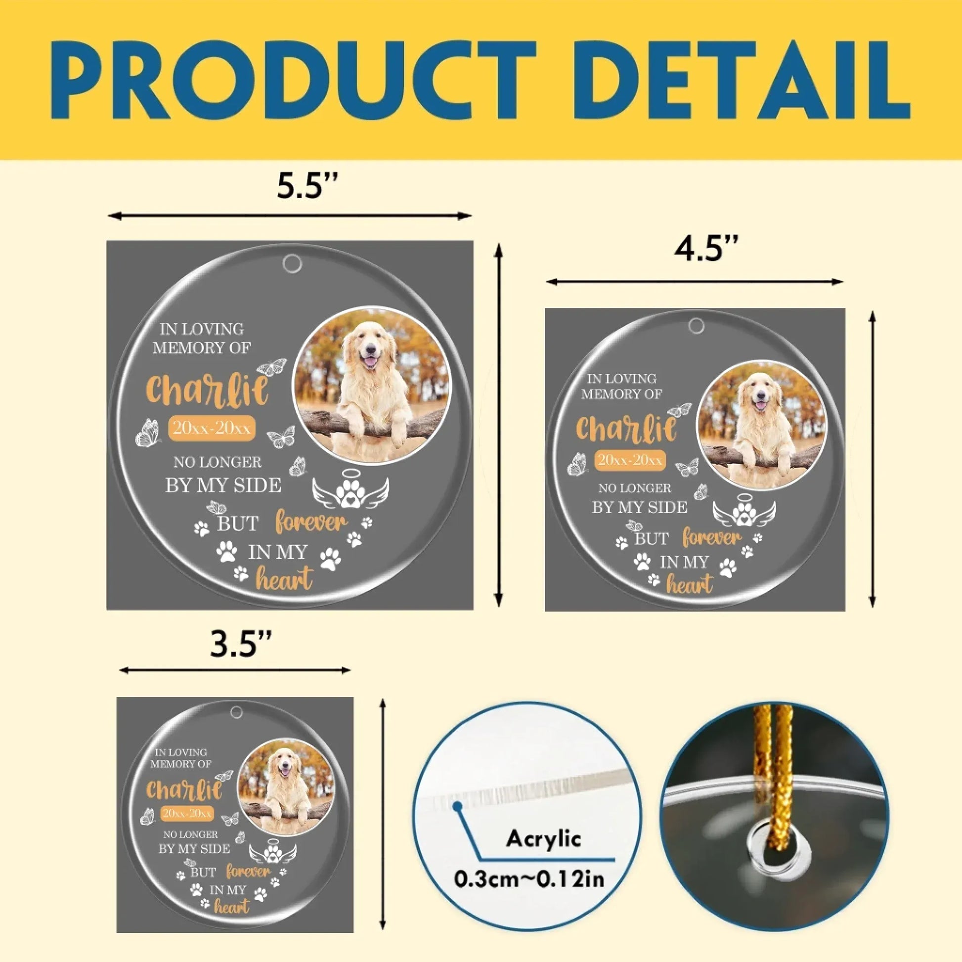 Personalized Ornaments In Loving Memory - Personalized Dog Memorial Photo Acrylic Ornament