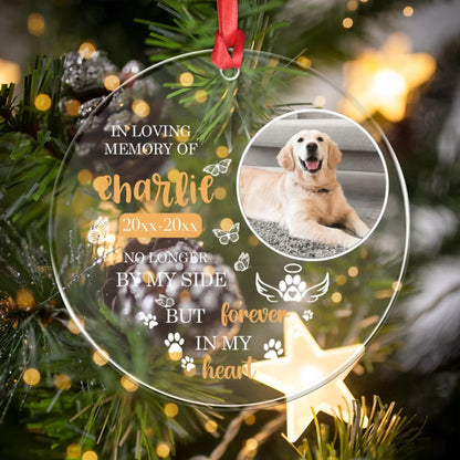 Personalized Ornaments In Loving Memory - Personalized Dog Memorial Photo Acrylic Ornament