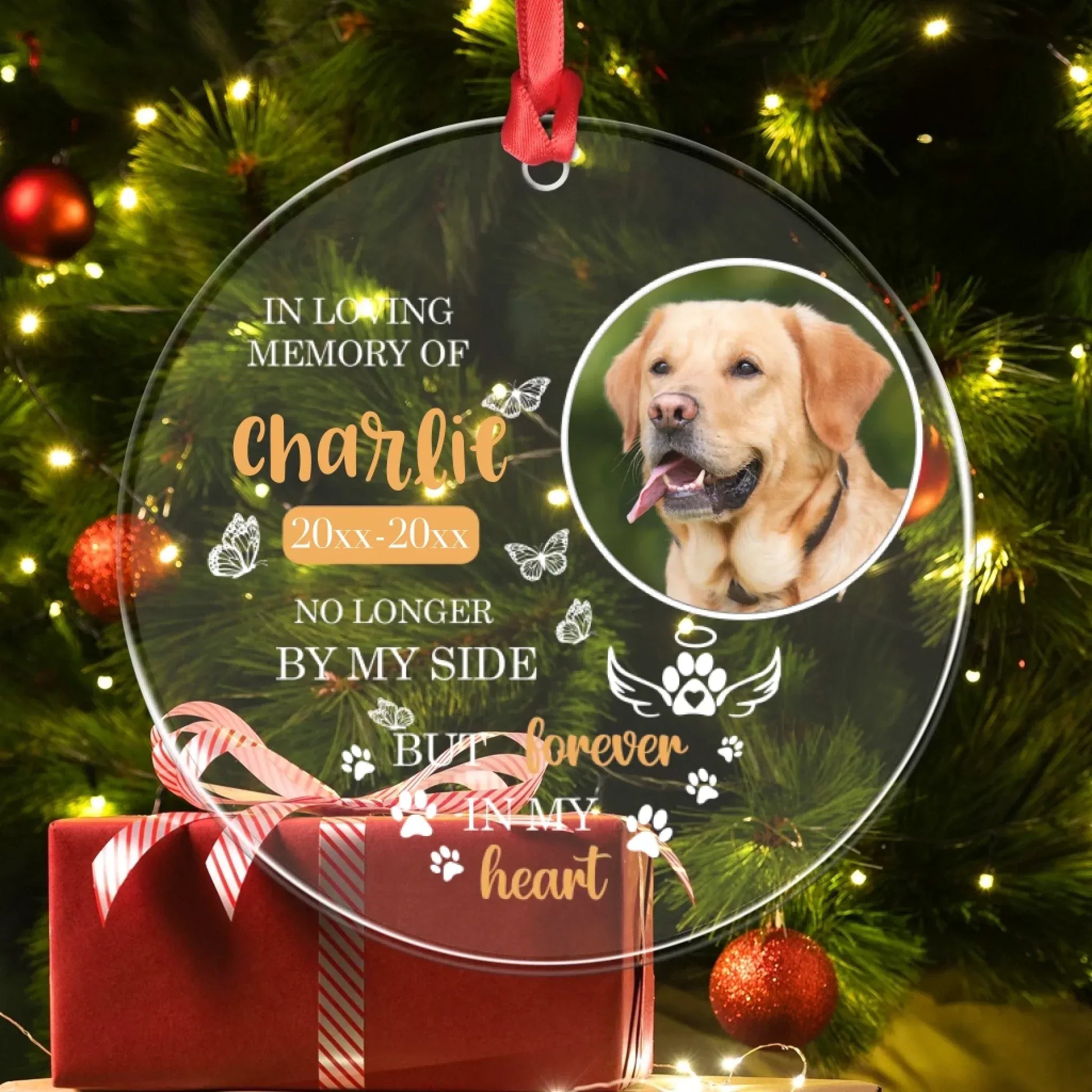 Personalized Ornaments In Loving Memory - Personalized Dog Memorial Photo Acrylic Ornament