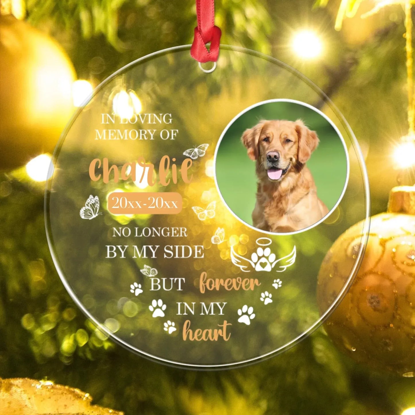 Personalized Ornaments In Loving Memory - Personalized Dog Memorial Photo Acrylic Ornament