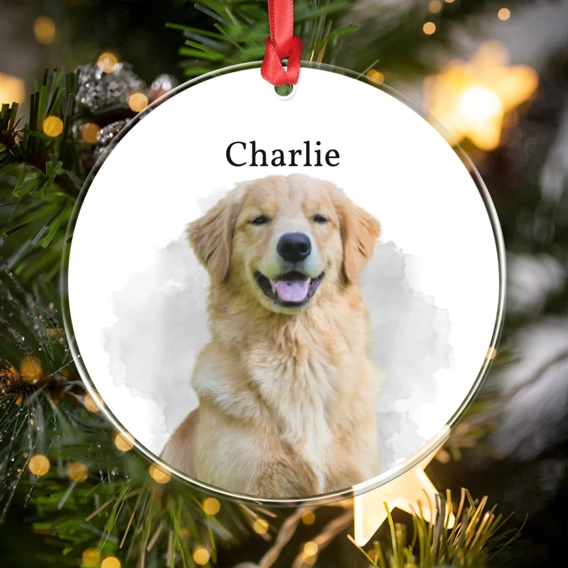 Personalized Ornaments Keep Their Happy Face Close This Christmas - Personalized Dog Photo Acrylic Ornament