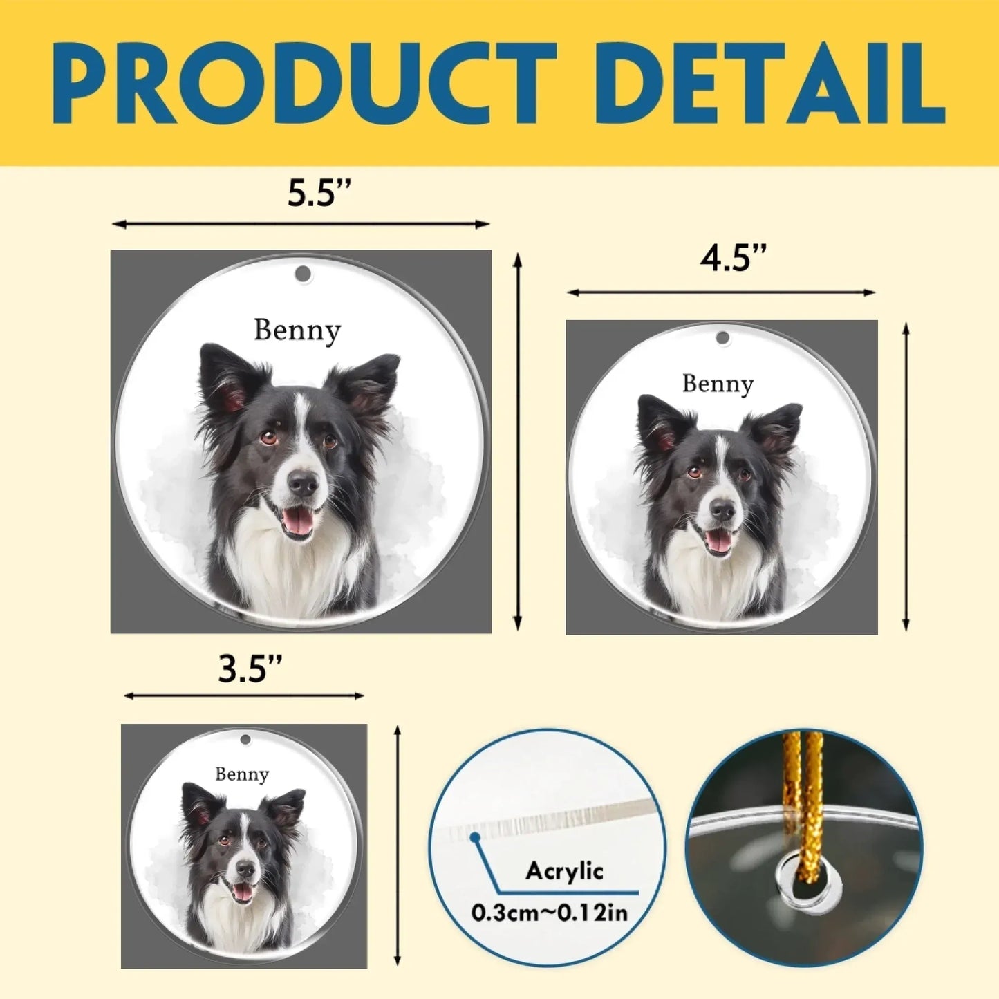 Personalized Ornaments Keep Their Happy Face Close This Christmas - Personalized Dog Photo Acrylic Ornament