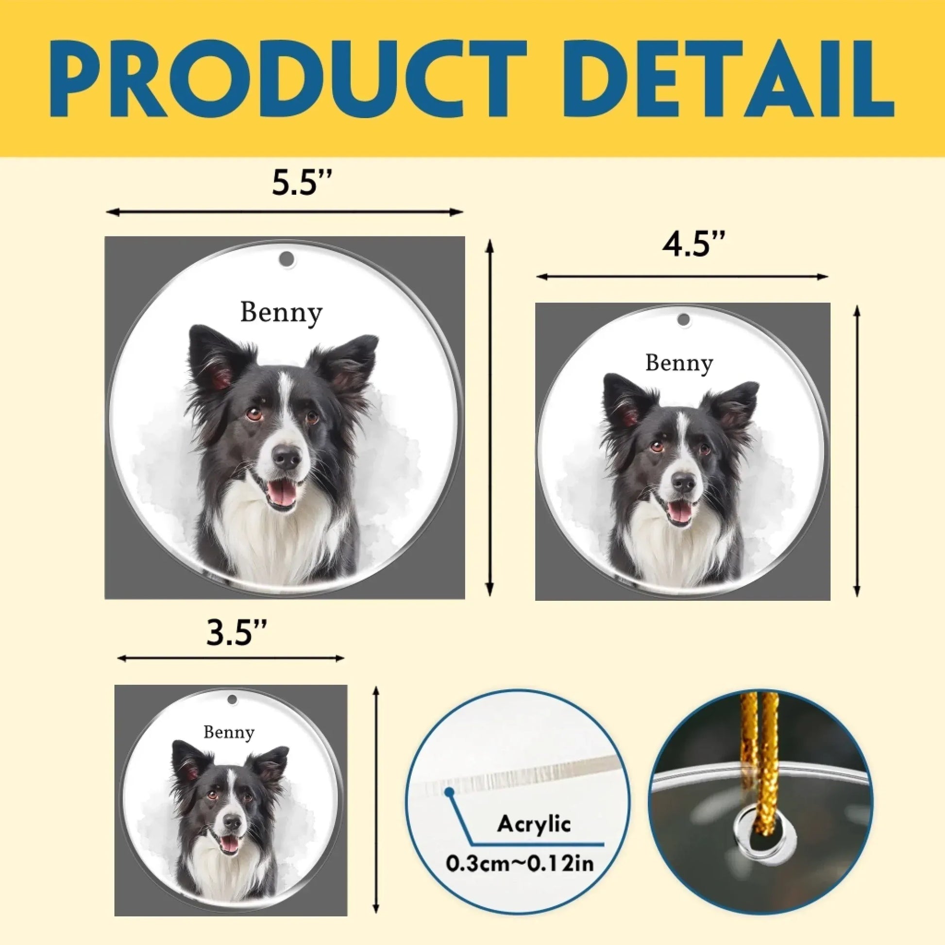 Personalized Ornaments Keep Their Happy Face Close This Christmas - Personalized Dog Photo Acrylic Ornament