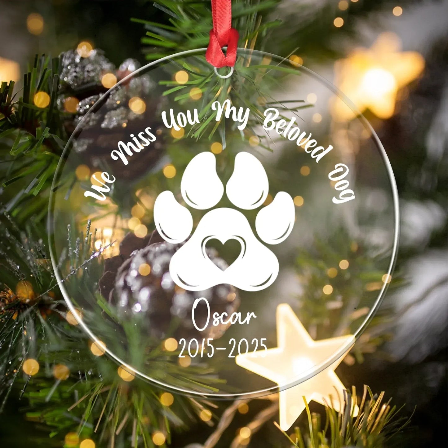 Personalized Ornaments A Best Friend Is Never Forgotten - Personalized Dog Memorial Photo Acrylic Ornament