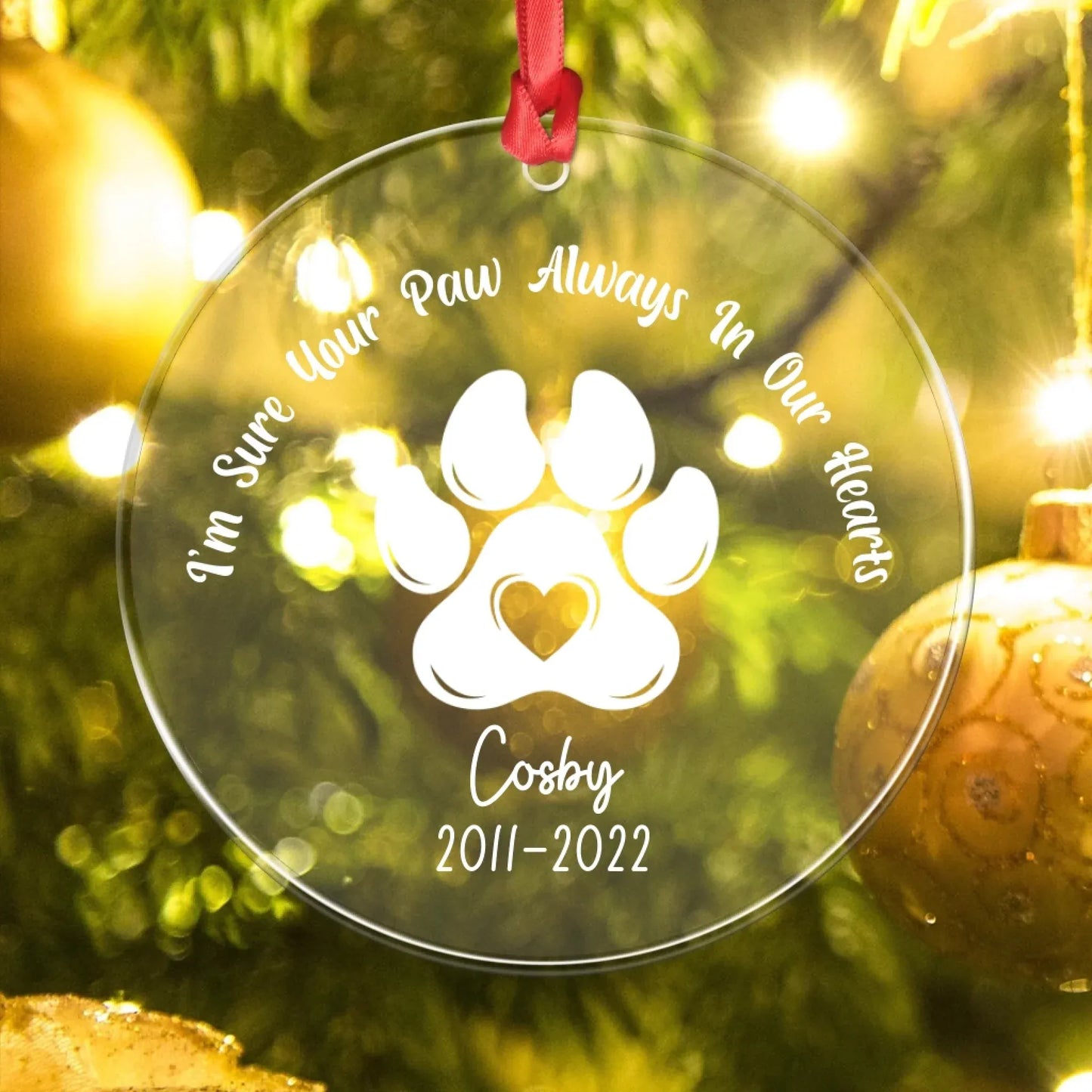 Personalized Ornaments A Best Friend Is Never Forgotten - Personalized Dog Memorial Photo Acrylic Ornament