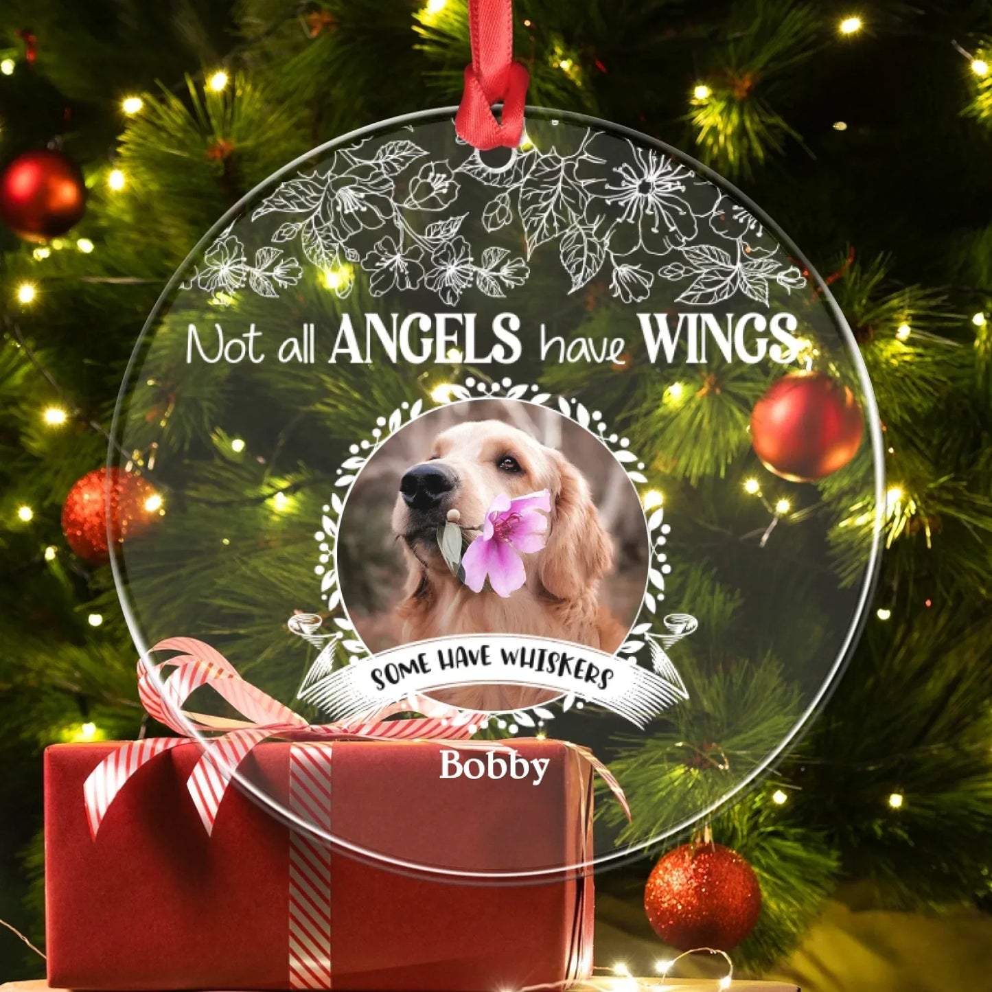 Personalized Ornaments Not All Angels Have Wings - Personalized Dog Photo Acrylic Ornament
