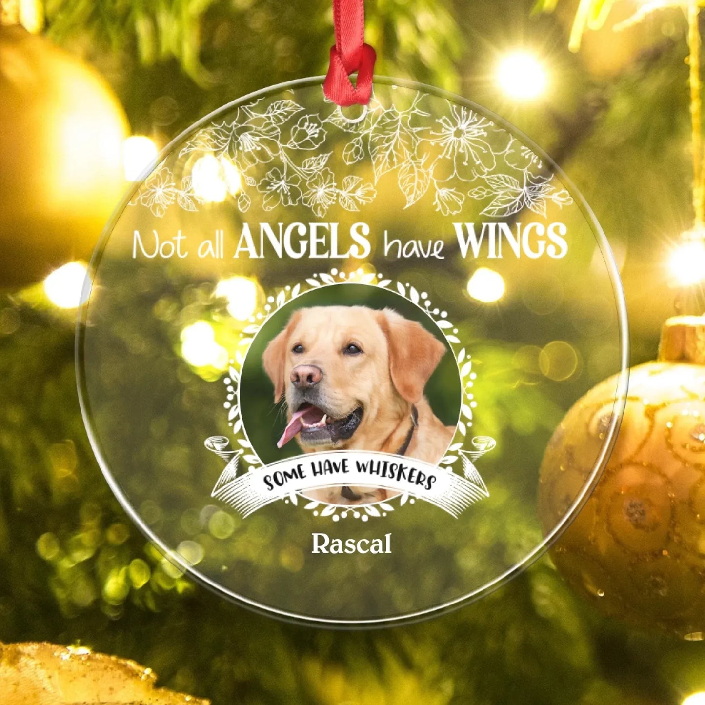 Personalized Ornaments Not All Angels Have Wings - Personalized Dog Photo Acrylic Ornament