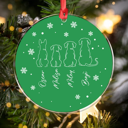 Personalized Ornaments One Line Art Dog - Personalized Dog Lovers Acrylic Ornament