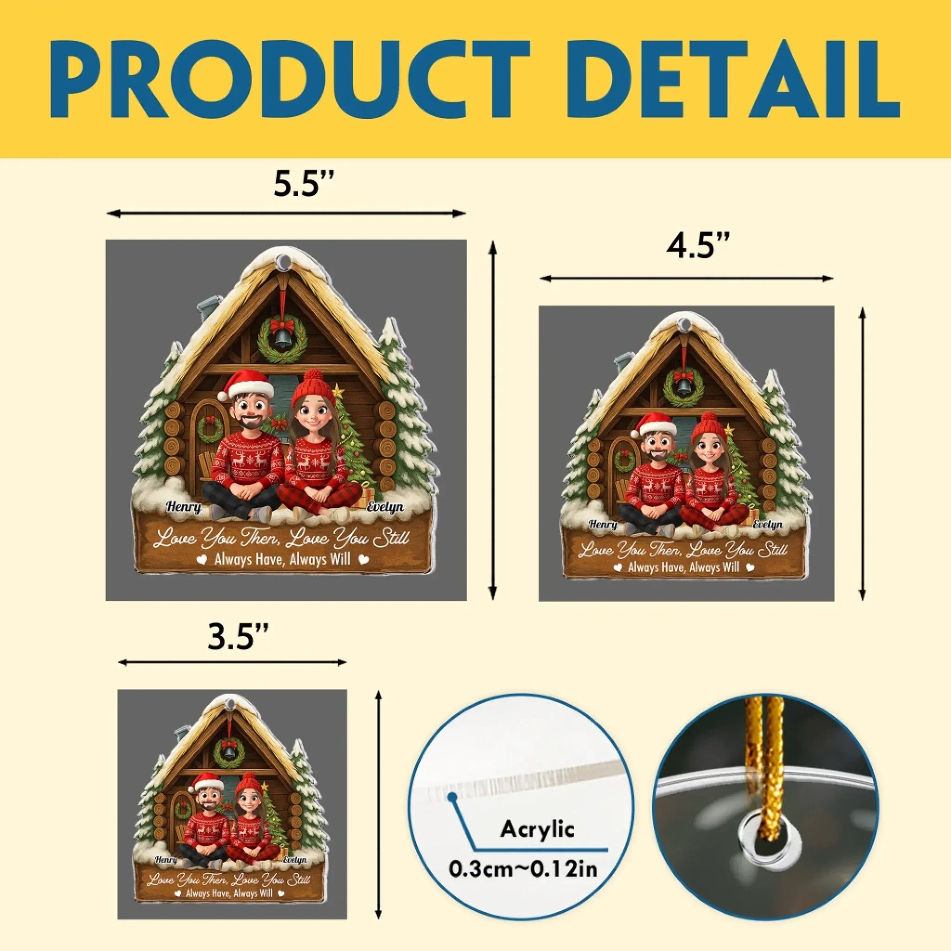 Personalized Ornaments Together Is My Favorite Place To Be - Family Holiday Keepsake - Personalized Acrylic Ornament