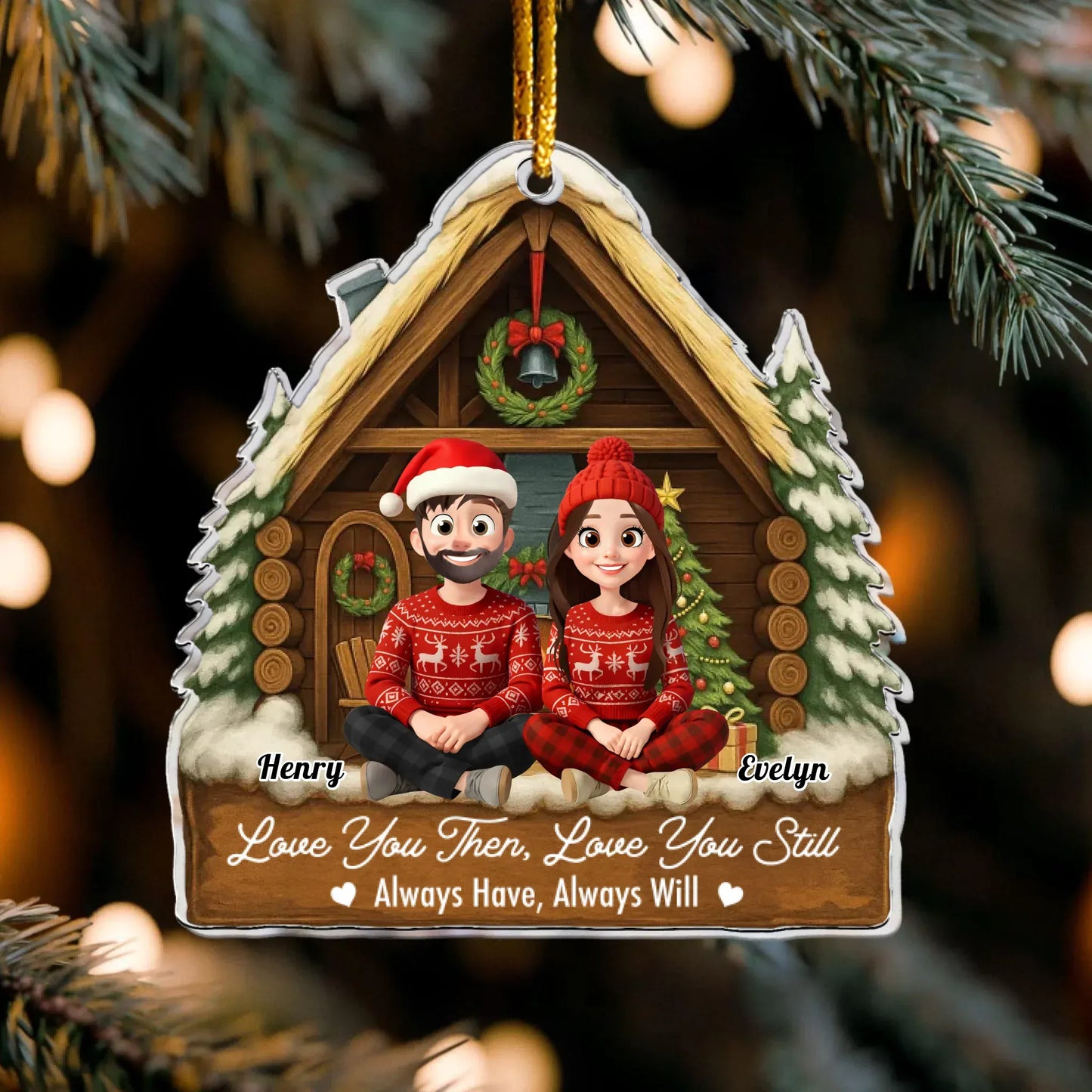 Personalized Ornaments Ornament Acrylic / Glass / 3.5in / 8.9cm Together Is My Favorite Place To Be - Family Holiday Keepsake - Personalized Acrylic Ornament