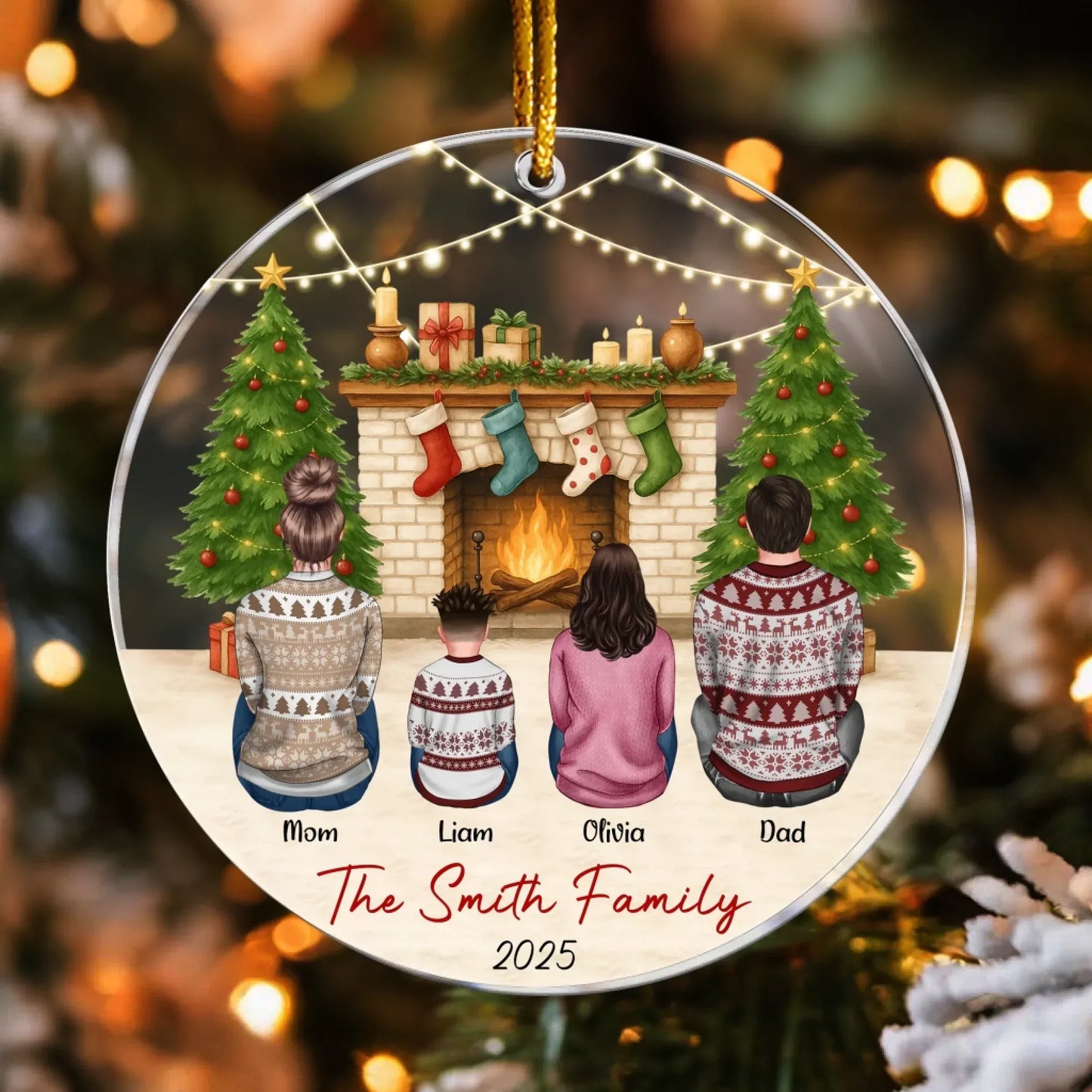 Personalized Ornaments Family Christmas Theme - Personalized Acrylic Ornament