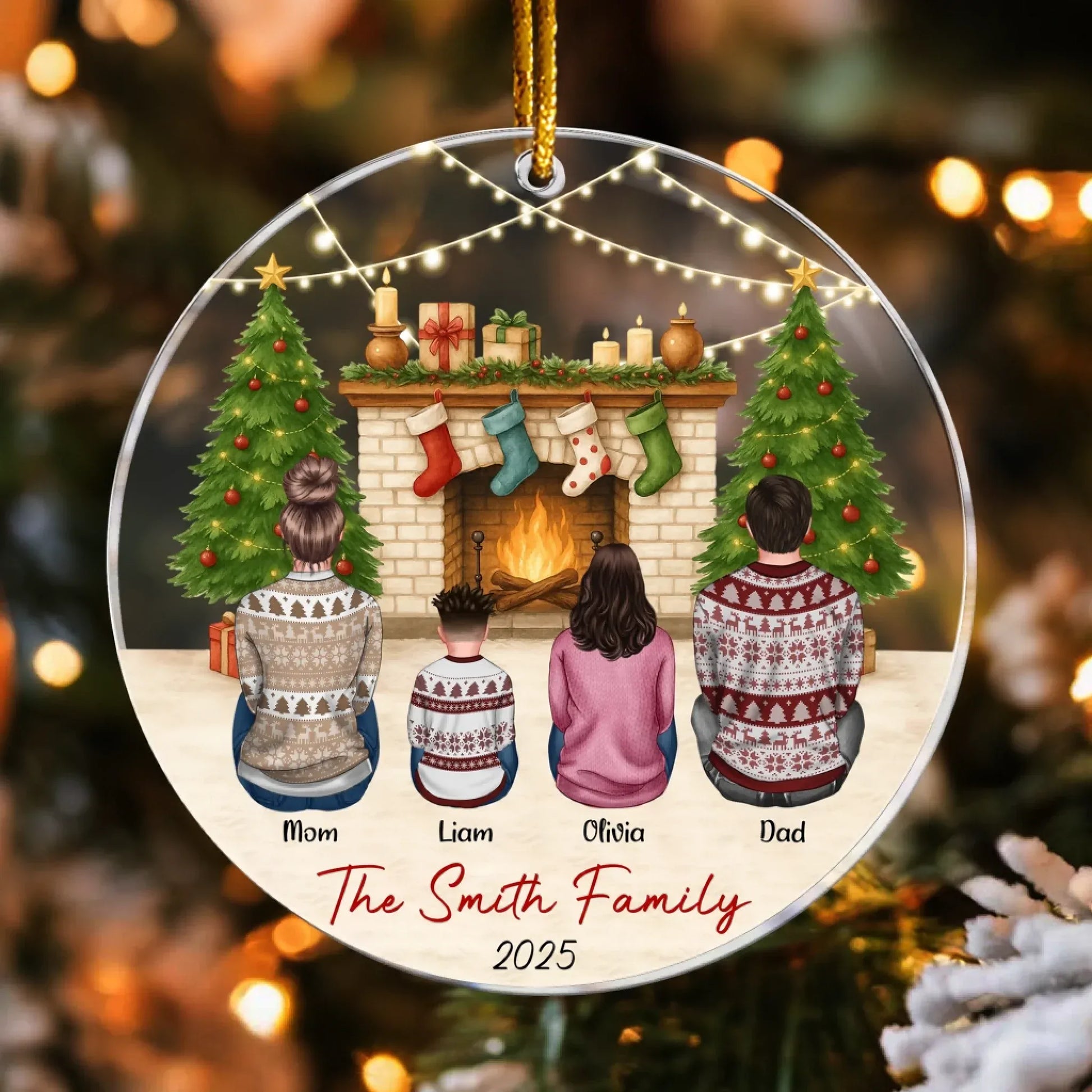 Personalized Ornaments Family Christmas Theme - Personalized Acrylic Ornament