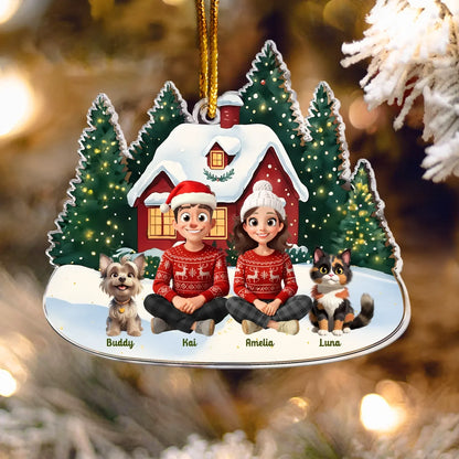 Personalized Ornaments Family Theme 2025 - Christmas Gift For Family, Pet Lover -  Personalized Acrylic Ornament