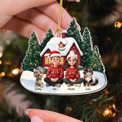 Personalized Ornaments Family Theme 2025 - Christmas Gift For Family, Pet Lover -  Personalized Acrylic Ornament
