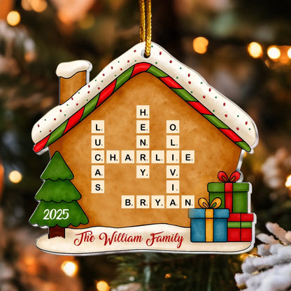 Personalized Ornaments Family Name Scrabble Christmas - Personalized Acrylic Ornament