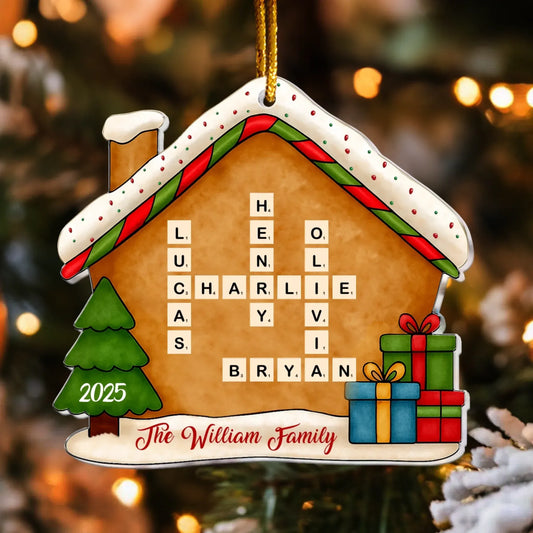 Personalized Ornaments Family Name Scrabble Christmas - Personalized Acrylic Ornament