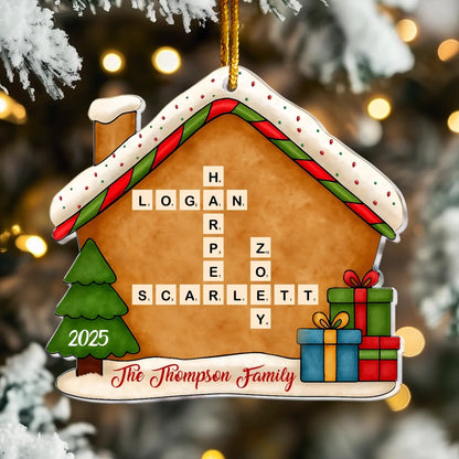 Personalized Ornaments Family Name Scrabble Christmas - Personalized Acrylic Ornament