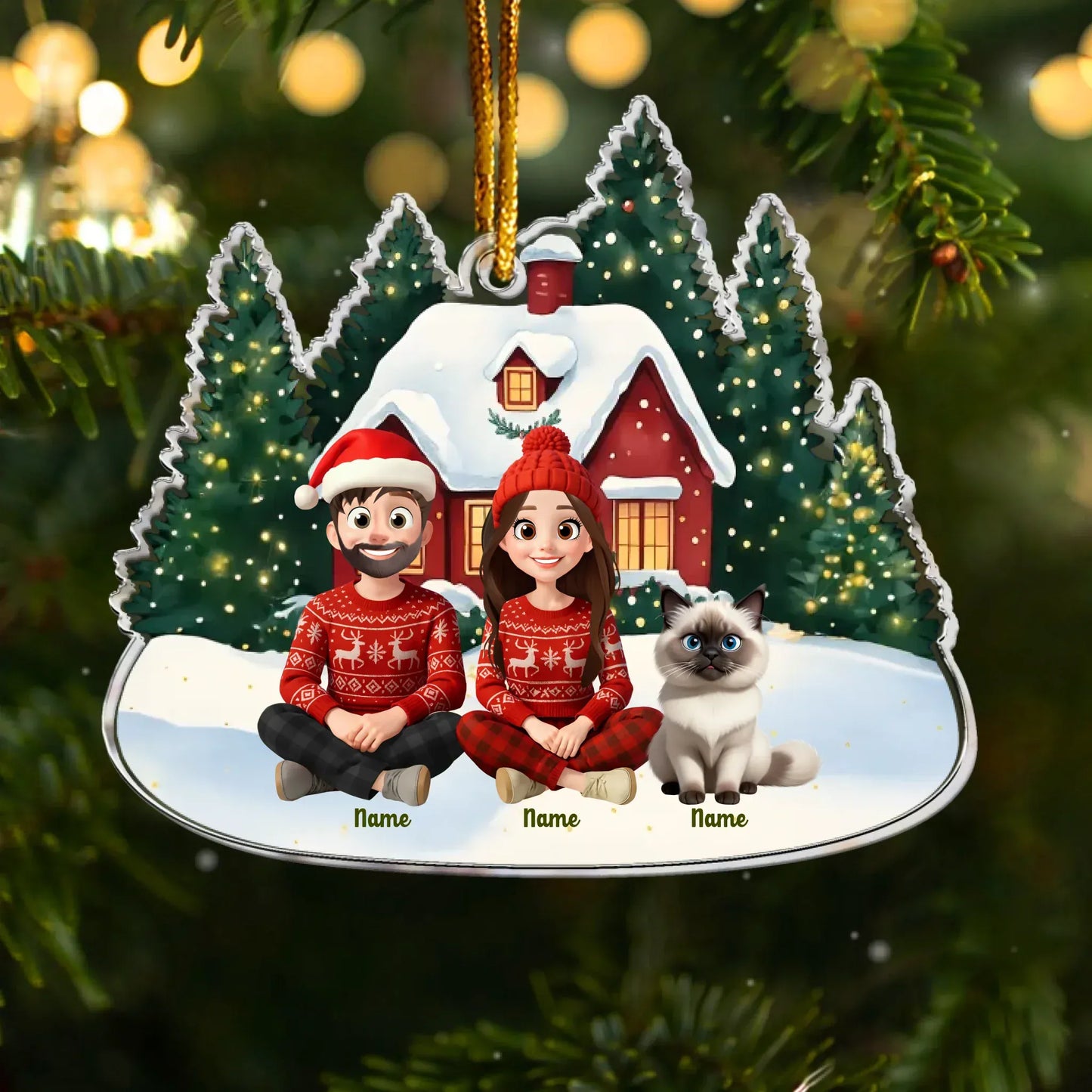 Personalized Ornaments Ornament Acrylic / Glass / 3.5in / 8.9cm Family Theme 2025 - Christmas Gift For Family, Pet Lover -  Personalized Acrylic Ornament