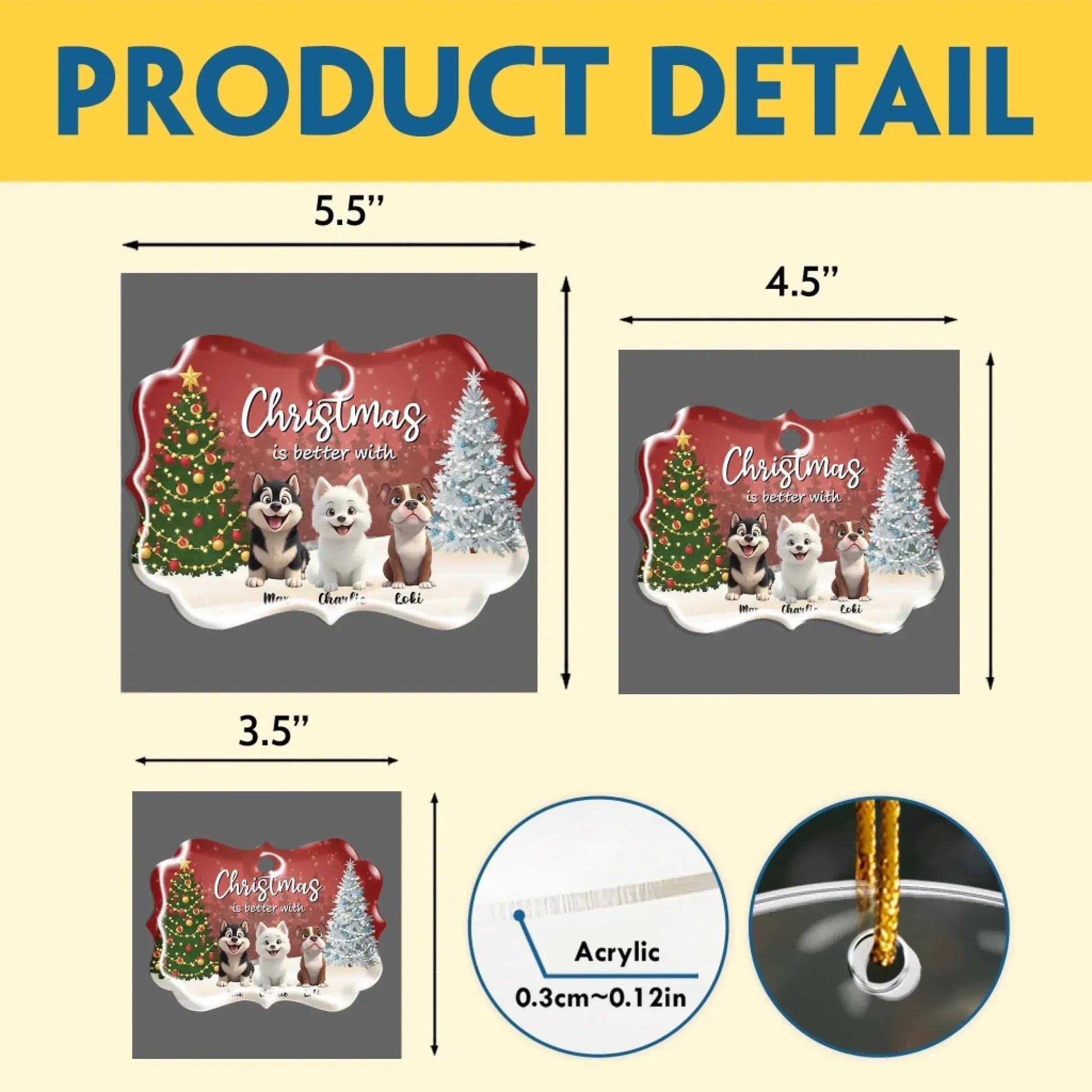 Personalized Ornaments Christmas Is Better With My Fur Babies - Personalized Dog And Cat Lovers Custom Acrylic Ornament