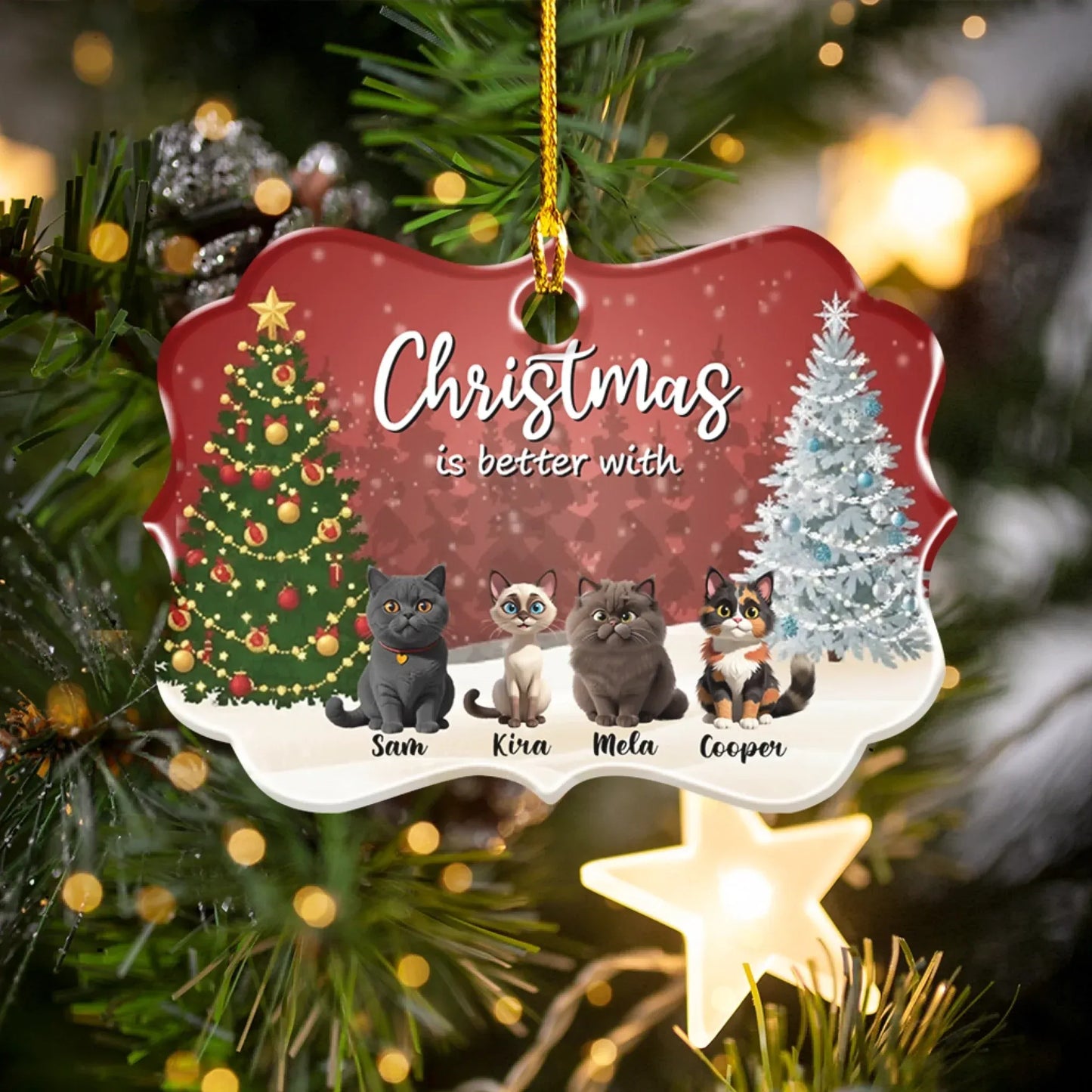 Personalized Ornaments Christmas Is Better With My Fur Babies - Personalized Dog And Cat Lovers Custom Acrylic Ornament
