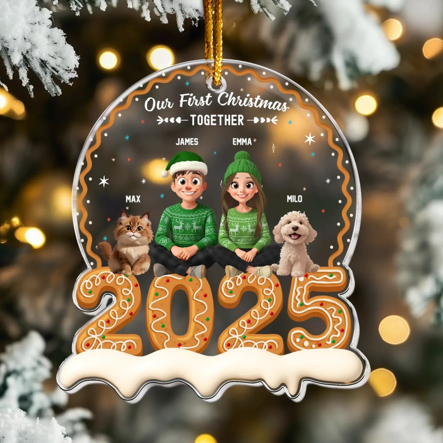 Personalized Ornaments Our First Christmas Together With Pet - Holiday Keepsake 2025 - Personalized Acrylic Ornament