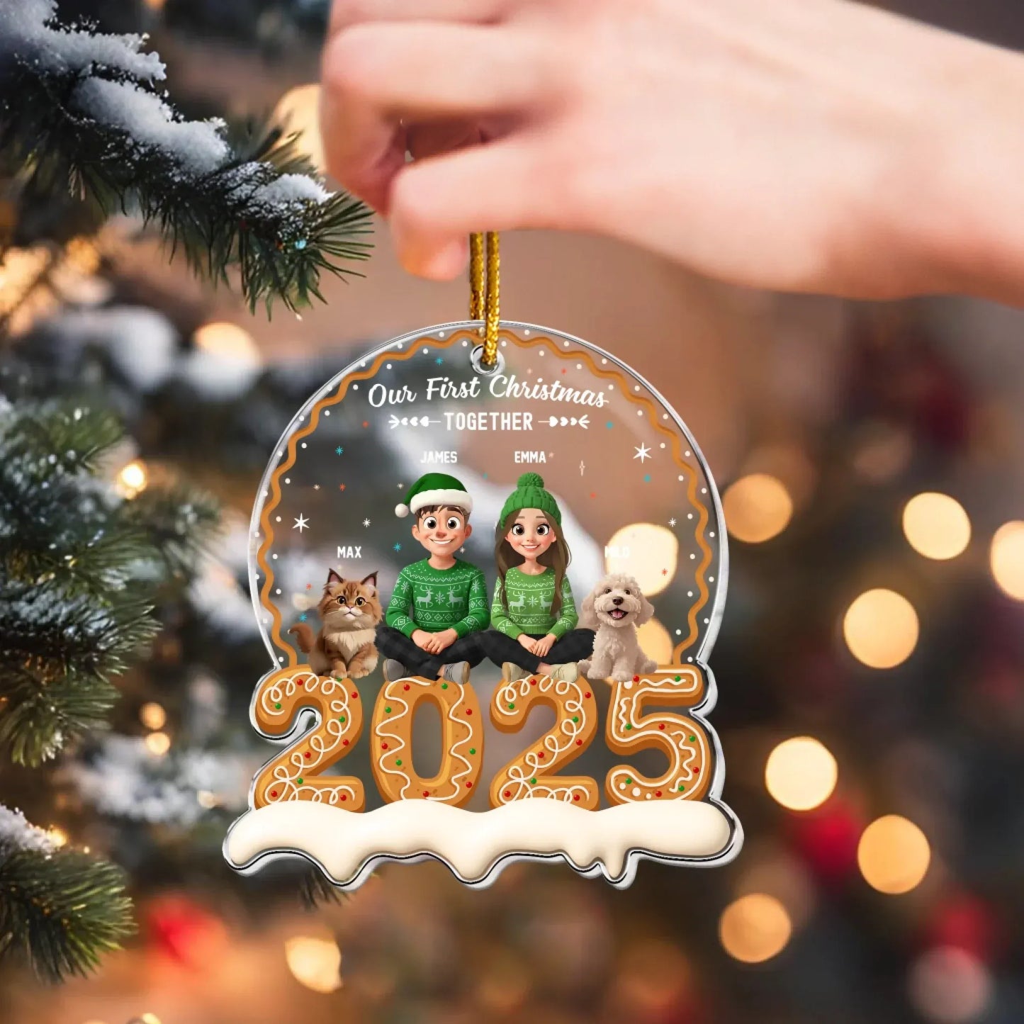 Personalized Ornaments Our First Christmas Together With Pet - Holiday Keepsake 2025 - Personalized Acrylic Ornament