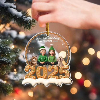 Personalized Ornaments Our First Christmas Together With Pet - Holiday Keepsake 2025 - Personalized Acrylic Ornament