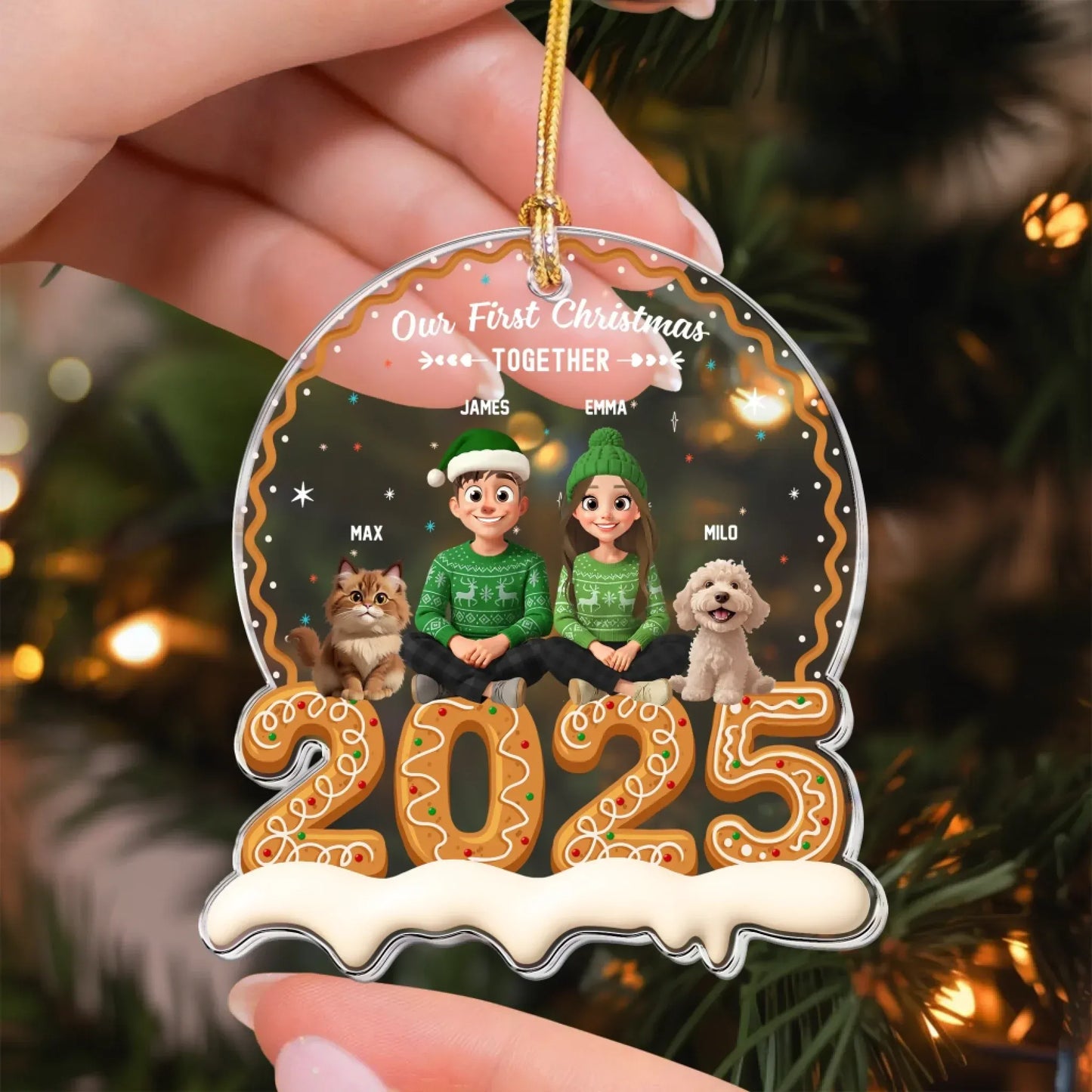 Personalized Ornaments Our First Christmas Together With Pet - Holiday Keepsake 2025 - Personalized Acrylic Ornament