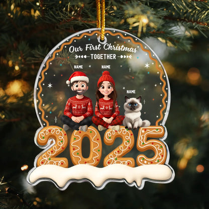 Personalized Ornaments Ornament Acrylic / Glass / 3.5in / 8.9cm Our First Christmas Together With Pet - Holiday Keepsake 2025 - Personalized Acrylic Ornament