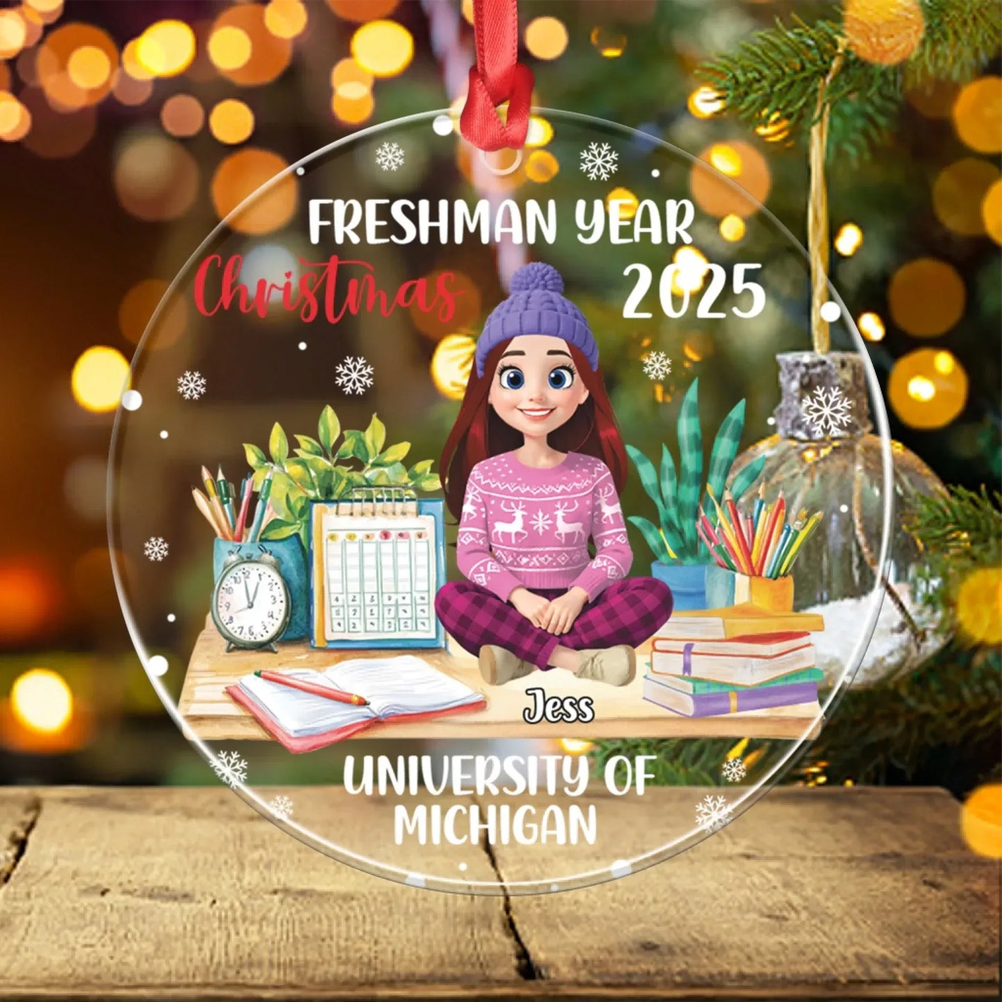 Personalized Ornaments Freshman Year Christmas 2025 - Personalized Custom Acrylic Ornament