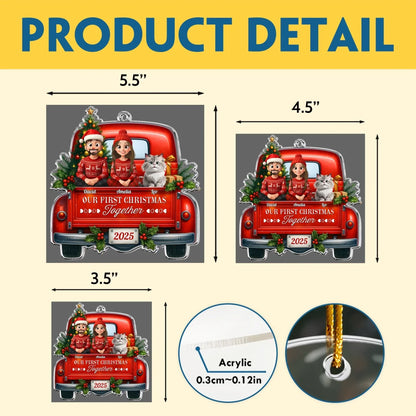 Personalized Ornaments Family Christmas Truck Pet Lovers - Holiday Keepsake 2025 - Personalized Acrylic Ornament