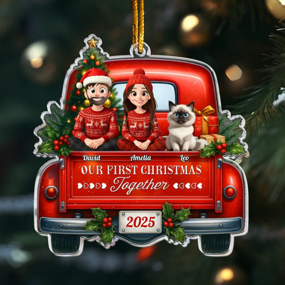 Personalized Ornaments Ornament Acrylic / Glass / 3.5in / 8.9cm Family Christmas Truck Pet Lovers - Holiday Keepsake 2025 - Personalized Acrylic Ornament