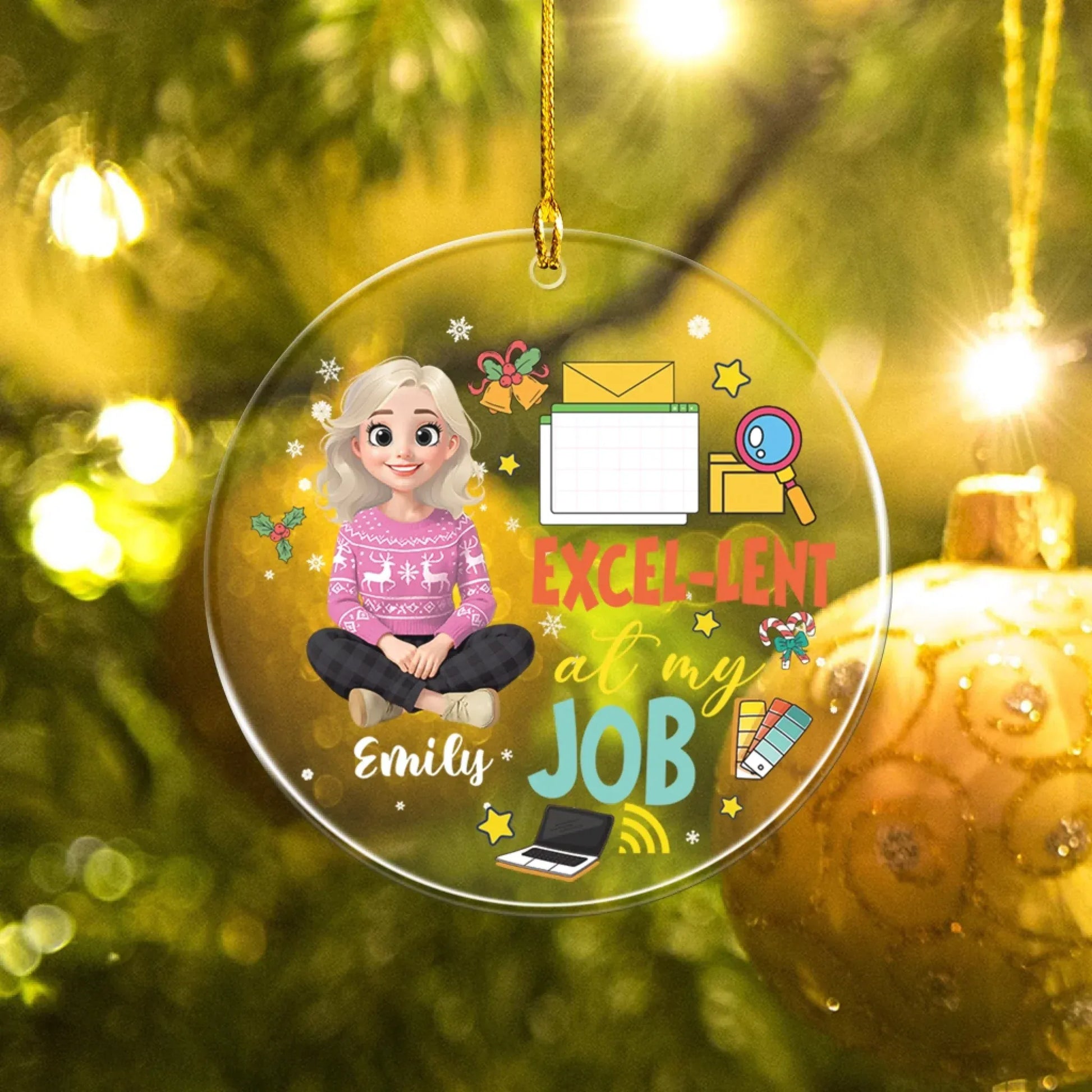 Personalized Ornaments Excellent At My Job - Personalized Custom Acrylic Ornament