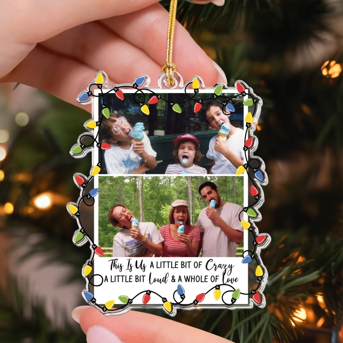 Childhood Family Photo - Holiday Family Keepsake - Personalized Acrylic Photo Ornament