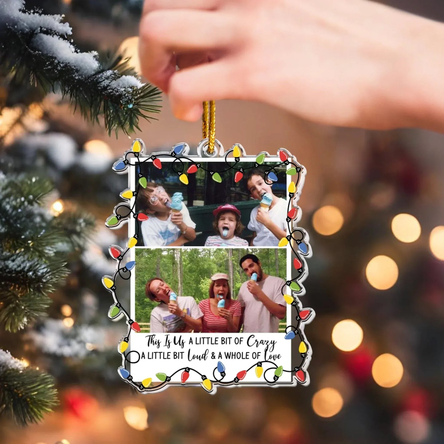 Childhood Family Photo - Holiday Family Keepsake - Personalized Acrylic Photo Ornament