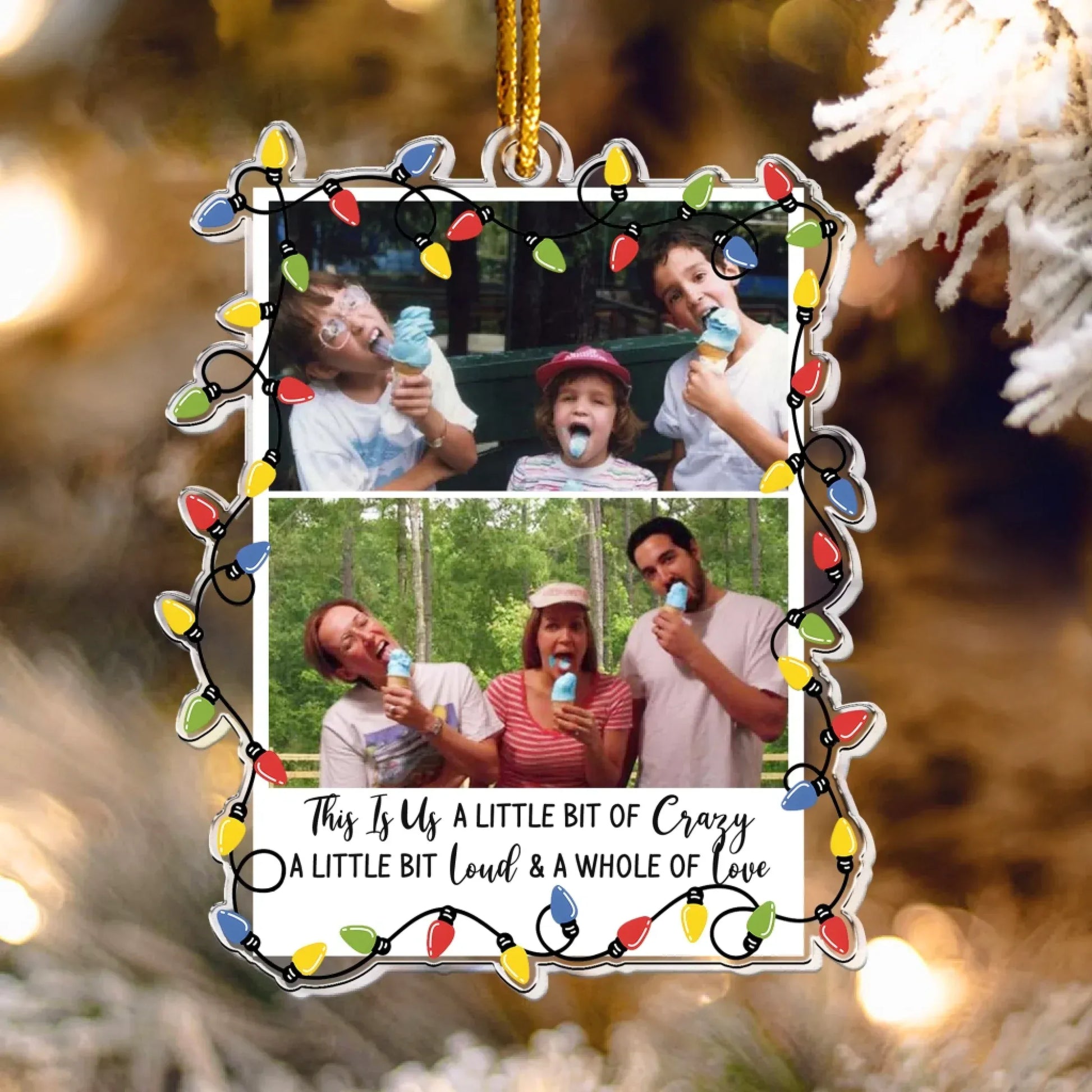 Childhood Family Photo - Holiday Family Keepsake - Personalized Acrylic Photo Ornament