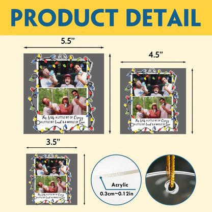 Childhood Family Photo - Holiday Family Keepsake - Personalized Acrylic Photo Ornament