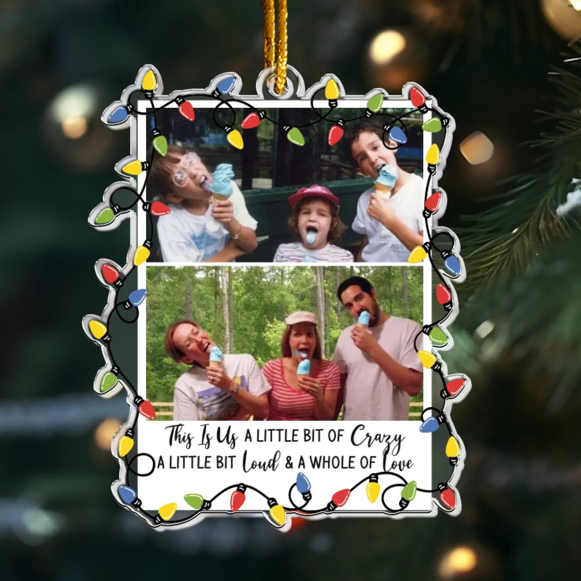 Ornament Acrylic / Glass / 3.5in / 8.9cm Childhood Family Photo - Holiday Family Keepsake - Personalized Acrylic Photo Ornament
