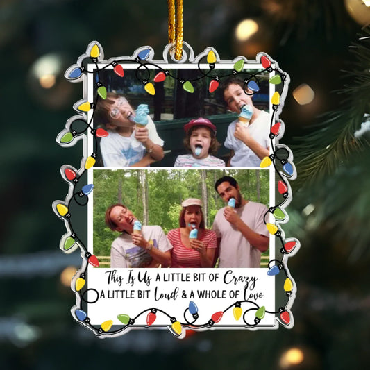 Ornament Acrylic / Glass / 3.5in / 8.9cm Childhood Family Photo - Holiday Family Keepsake - Personalized Acrylic Photo Ornament