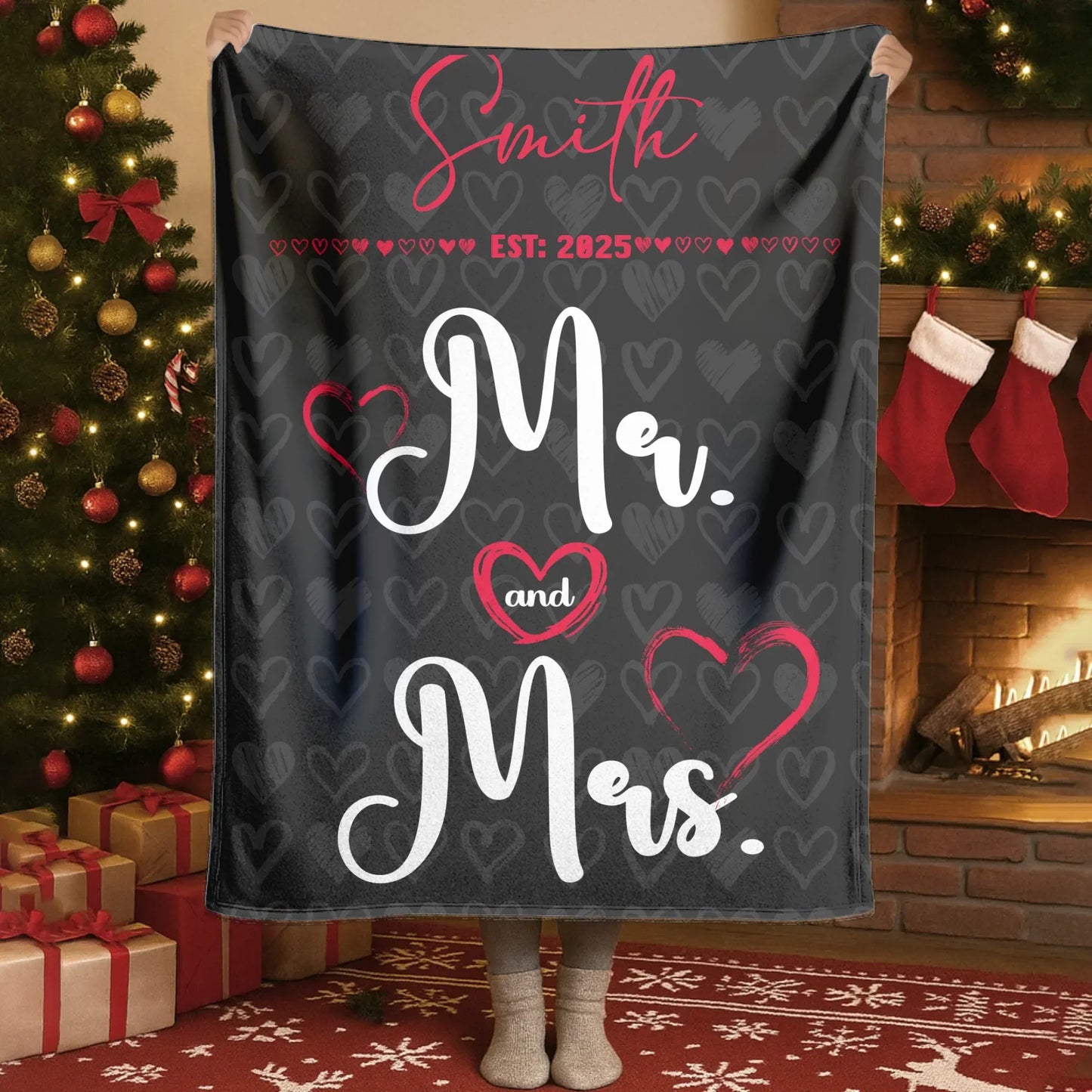 Personalized Blankets Blanket Custom KNT / White / 30x40in / 76x101cm Mr And Mrs Forever Together - Personalized Name Custom Couple Blanket