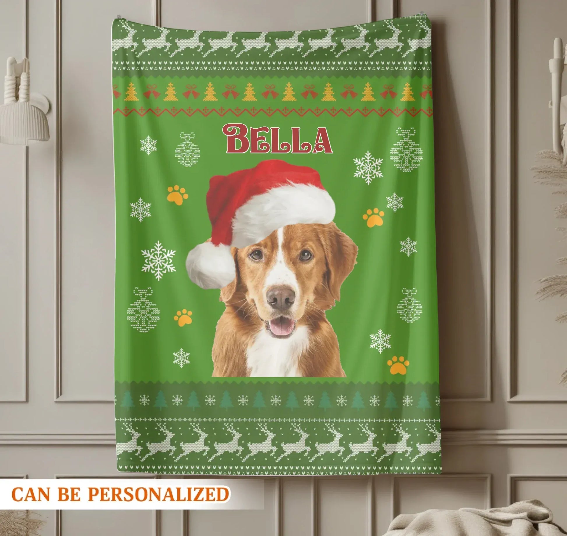 Personalized Blankets Merry Christmas From Your Pup - Personalized Dog Photo Custom Name Blanket